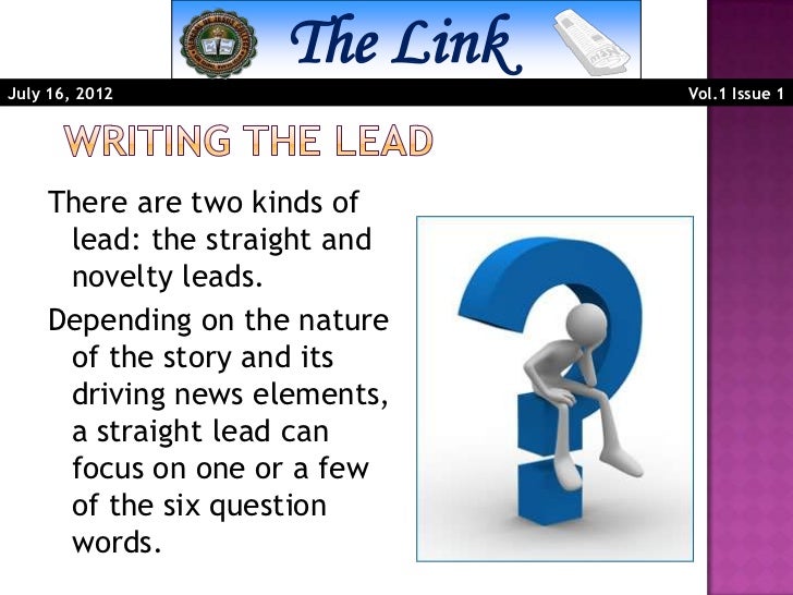 descriptive lead news lead definition